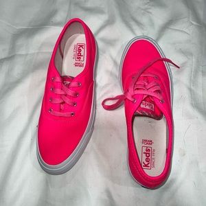 Neon pink canvas Keds 7.5 NIB
